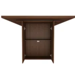 78-inch modern farmhouse dining table with storage base in natural wood veneer, rectangular shape, seats six