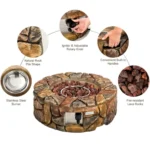 Outdoor Furniture Fire Pit Table 40,000 BTU Stone Gas Fire Stove Pit – close-up detail