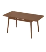 Solid walnut extendable dining table - mid-century modern oval table seats 4-8, seamless extension mechanism