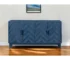 Distressed blue sideboard with chevron wood texture and four doors in a living room