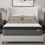 Goldoma Queen Isabella 14-inch hybrid mattress with memory foam and pocket springs, pillow top design in a bedroom setting