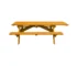Goldoma folding picnic table with umbrella hole set up in a sunny backyard