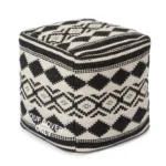 handwoven cotton unstuffed pouf ottoman cover black square boho floor cushion