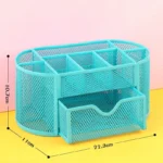 Sharkbang Large Capacity 9 Cell Metal Desk Organizer Mesh Desktop Pencil Pen Sundries Badge Holder Storage Box Stationery