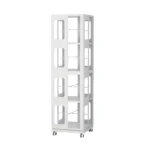4-Tier Steel Rotating Bookshelf with Wheels Large Size Sturdy & Spacious Book Rack Bookshelf Easy Assembly US Warehouse