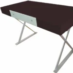 HMS 48" Espresso and Silver Wood and Metal Computer Desk-Elegant Office Solution – styled in a modern Writing Desks setting