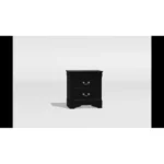 Modern solid wood nightstand 2 drawers with sleek design and ample storage