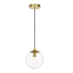 Single LED pendant light over a dining table, casting light on plates and glasses.
