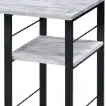 HMS 47" Antiqued White Computer Desk with Black Writing Elegant and Functional Office Furniture – top view