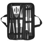 Easy to Carry BBQ Utensil Set Stainless Steel Professional Barbecue Accessories Grill Tool with Bag – side view