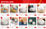 Ceramic Soup Pot Nordic Phnom Penh White Round 2.6L Large Bowl with Lid Cooking Utensils Household Kitchen Supplies