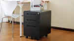 Anti-Tilting Waterproof Moisture-Proof Round Edge 3 Drawer Mobile File Cabinet Under Desk Office – base detail