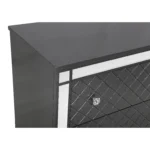 Glam contemporary 2-drawer mirror nightstand gray finish