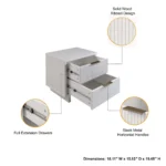 Modern white nightstand with two drawers solid wood bedroom storage