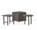 Modern small space dining table set with wicker chairs in a cozy apartment