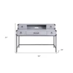HMS 54" Gray Solid Wood Writing Desk with Five Drawers Portable and Adjustable Computer Table for Office Use – base detail