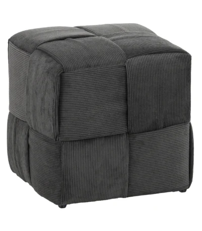 Goldoma Square Corduroy Ottoman Foot Rest in Grey - modern corduroy ottoman foot rest for living room