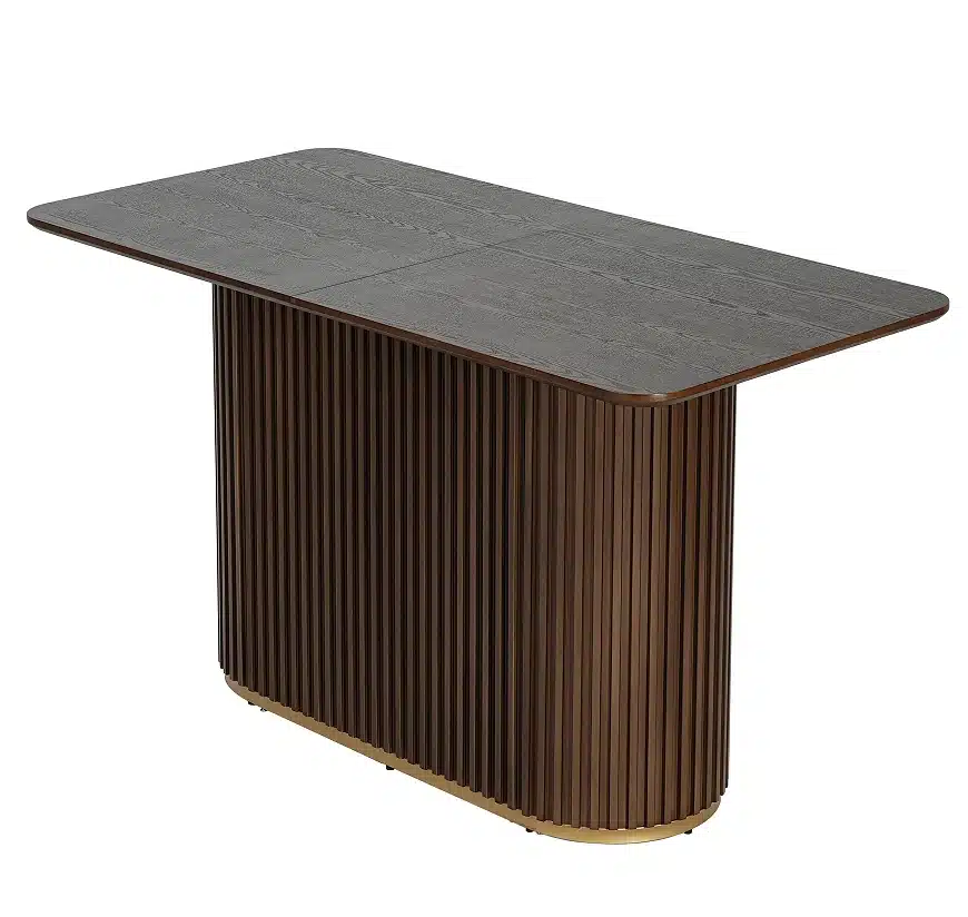 63'' Square Modern Dining Table – Walnut Wood for 6 People