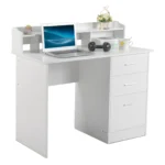 110*50*95cm Particleboard Paste Triamine Desktop Storage Layer Three Drawers Computer Desk White Wood Grain – styled in a