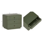 Modern green nightstand with three drawers – bedroom storage unit