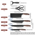 Professional Household Stainless Steel Kitchen Knife Set Six-Piece Chef Knife Set with Scissors Peeler – base detail