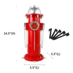 Top-down view of the paw print emblem on the hydrant's side, showing the red paint finish and subtle weathering effect.