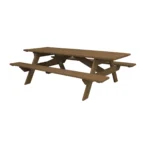 94-Inch Brown Solid Wood Folding Dining Table – side view