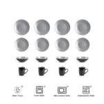 Semtember Promotion Round Kitchen Plates Set With Coffee Mug Elegant High End Microwave Oven Safe Dinnerware Sets for Home