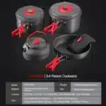 Alocs Outdoor Folding Camping Pot Cookware Mess Kit Pot Water Kettle Frying Pan Bowl Cooking Set Backpacking Picnic Hiking