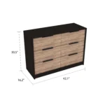 Egeo 4-Drawer Dresser and Nightstand Set – Black Pine – top view