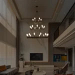 Ship From USA,45" Retro Industrial Style 3-Layer Pendant Light, 27-Lights Black Farmhouse Pendant(Bulb Not Included)