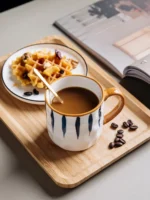 Coffee Mugs Ocean Wind Hand Kneading Ceramic Milk Cup Blue & White Eco Friendly Mugs Coffee Cups Tumbler Cup Kawaii Mug