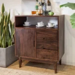 Nordic Solid Wood Sideboard Display Cabinet Storage Modern Solid Wood Entrance Cabinet Cupboard Simple Storage Cabinet – top