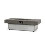 50000BTU Outdoor and Indoor Metal Gas Fire Pit Two Adjustable Heights Table Rectangle Propane Fire Pit Garden Parties