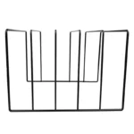E8BA Metal LP Record Rack Exhibit Stand Book Magzine Holder Record Collection Storage Shelf Stand Office Desk Organizer
