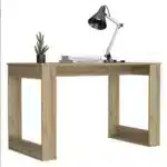 Albion Light Oak Finish Computer Desk FCJ's Ample Worksurface Desk with Stylish Legs – top view