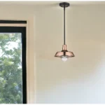 HMS Shiny Copper Shallow Plate Adjustable Pendant Light Elegant Chandelier for Home Decor – side view