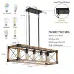Product detail showing the underside of the chandelier with empty bulb sockets and wiring.