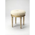 Goldoma 18-inch modern ivory ottoman with storage, compact cube design with hidden interior, perfect for living room organization.