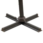 10 ft offset patio umbrella in tan polyester with cantilever stand and base