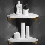 Emerald Marble Corner Shelf Wall Bathroom Mirror Front Cosmetic Storage Rack Metal Bathroom Shelf Shower Shelf Shampoo