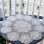Handmade Crochet Coasters Cotton Lace Cup Mat Placemat 60/70/ 80/ 90 CM RD Shabby Chic 4 Sizes Vintage Crocheted Tablecloth