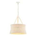 Hand Woven Rattan Chandelier Coastal Boho Pendant Light UL-Listed Over Kitchen Island, Dining & Living Rooms – base
