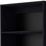 HMS 71 Black Five-Tier Oak Bookshelf with Two Doors Minimalist Design for Home Office Workshop or Living Room – styled in a