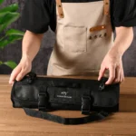 8 Pieces Damascus Steel High Carbon Kitchen Knives Chef Knife Set with Oxford Cloth Bag and Pakkawood Handle – top view