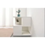 White 2-Layer Plastic Bookshelf Simple Household Design for Bedroom Kids Room Office & Living Room Kitchen Space