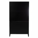 HMS Traditional Rustic Black and Light Bamboo Tall Buffet Cabinet Antique Console Table for Living Room Home Furniture - Image 3