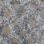 Goldoma 18" Natural and Gray Wool Cotton Blend Cube Geometric Pouf Ottoman – close-up detail