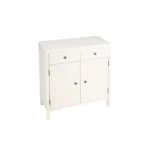HMS 31 Two-Drawer Sideboard Modern Antique White Solid Mango Wood for Home Bar or Living Room Furniture with Two Doors