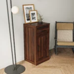 Brown Walnut Color Modular Wine Bar Cabinet with Hutch for Dining Room or Living Room - Image 2
